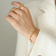 Titanium Steel Link Chain Bracelet Gold One Size Necklaces