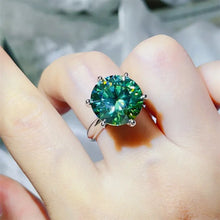 10 Carat Moissanite 925 Sterling Silver Ring Green Fine Jewelry