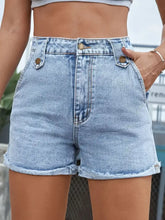 Raw Hem Denim Shorts Light Denim Shorts