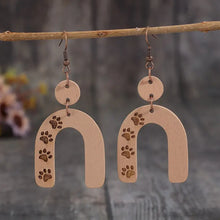 Geometric Shape Wooden Earrings Camel One Size Earrings