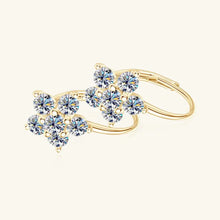 1.2 Carat 925 Sterling Silver Moissanite Flower Huggie Earrings Earrings