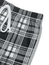Perfee Drawstring Plaid Wide Leg Pants Woman Pants