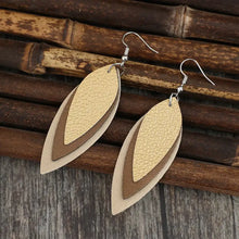 PU Leather Leaf Shape Earrings Earrings