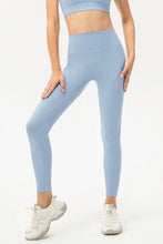 High Waist Skinny Active Pants Light Blue Woman Leggings