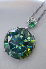 20 Carat Moissanite 925 Sterling Silver Pendant Necklace Dark Green One Size Necklaces