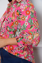 Floral Button Up Flounce Sleeve Shirt Woman Blouses