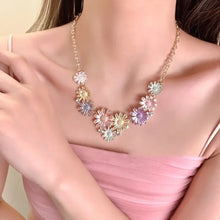 Alloy Rhinestone Daisy Necklace Fashion Jewelry