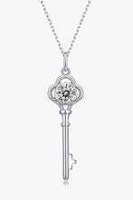 925 Sterling Silver 1 Carat Moissanite Key Pendant Necklace Silver One Size Necklaces