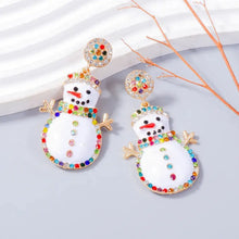 Alloy Rhinestone Snowman Earrings White One Size Earrings