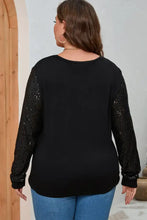 Plus Size Sequin Round Neck Long Sleeve Top Woman Blouses