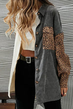 Leopard Button Up Drop Shoulder Jacket Woman Outerwear