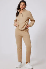 Half Snap Turtleneck Top and Pants Active Set Woman Activewear