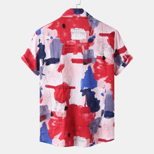 Men's Plus Size Abstract Print Short Sleeve Button-Up Shirt Mens Tops