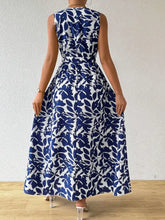Printed Surplice Sleeveless Maxi Dress Maxi Dresses