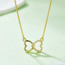 Moissanite 925 Sterling Silver Heart Bow Necklace Gold One Size Necklaces