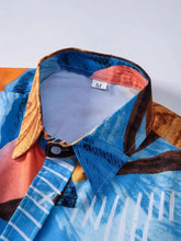 Men's Tropical Print Short Sleeve Button-Up Shirt Mens Tops