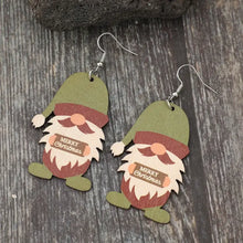 Wooden Gnome Dangle Earrings Earrings