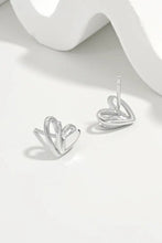 925 Sterling Silver Heart Stud Earrings Earrings