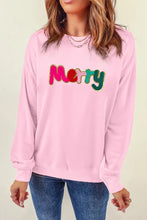 MERRY Round Neck Long Sleeve Sweatshirt Woman Sweatshirts