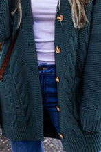 Cable-Knit Button Up Long Sleeve Cardigan Woman Outerwear