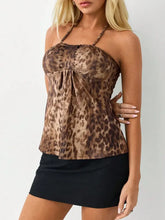 Leopard Halter Neck Cami Tanks & Camis