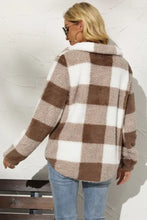 Shiny Plaid Half Zip Long Sleeve Sweatshirt Woman Sweatshirts