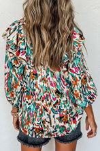 Printed Notched Neck Blouse Woman Blouses