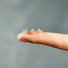 925 Sterling Silver Inlaid Zircon Flower Ring Rings