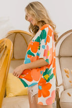 BiBi Floral V Neck Slit Side T-Shirt Woman T Shirts