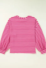 Striped Round Neck Long Sleeve Sweatshirt Woman Sweatshirts