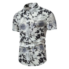 Men's Plus Size Floral Print Short Sleeve Button Down Shirt Mens Tops