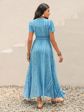 Printed Button Down Short Sleeve Maxi Dress Woman Maxi Dress