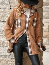 Plaid Contrast Dropped Shoulder Coat Woman Outerwear