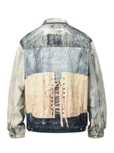 Men's Lace Up Back Button Up Denim Jacket Mens Tops