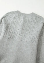 Openwork Button Down Long Sleeve Cardigan Woman Outerwear