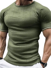 Men's Plus Size Texture Round Neck Contrast Trim T-Shirt Mens Tops
