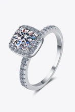2 Carat Moissanite Square Halo Ring Silver Rings