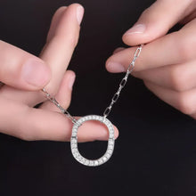 925 Sterling Silver Inlaid Moissanite Pendant Necklace Necklaces