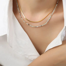 Beaded Titanium Steel Double-Layered Necklace Necklaces