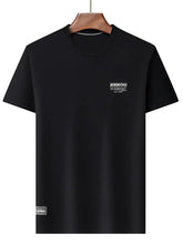 Men's Plus Size Round Neck Breathable Short Sleeve T-Shirt Black Mens Tops