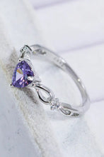 Crystal Heart 925 Sterling Silver Ring Rings