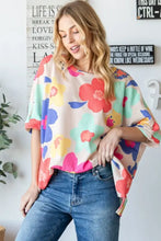 HOPELY Floral Waffle Oversize T-Shirt Woman T Shirts
