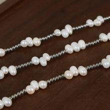 Freshwater Pearl Titanium Steel Bead Necklace Necklaces