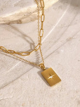 18K Gold-Plated Stainless Steel Double-Layered Necklace Fashion Jewelry