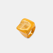 Titanium Steel Fingerprint Signet Ring Rings