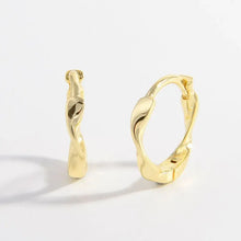 925 Sterling Silver Hoop Earrings Gold One Size Earrings