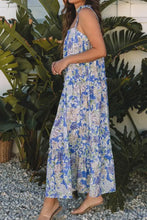 Floral Print Self-tie Straps Flowy Ruffle Dress Woman Casual Dress