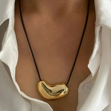 Heart Pendant Leather Rope Necklace Fashion Jewelry