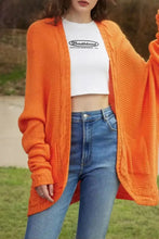 Cable-Knit Open Front Cardigan with Pockets Woman Outerwear