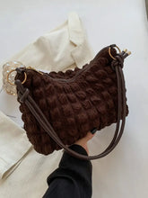 Quilted Bubble Textured Shoulder Bag Chocolate One Size Shoulder Bags